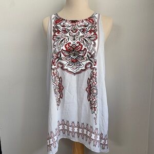 Max Studio Edition Multicolor Floral Print Tunic Tank Top Blouse